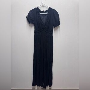 Black Ruffle Jumpsuit